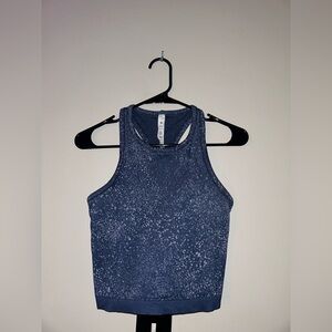 Lululemon Racerback Tank Top Athletic Workout Speckled Blue Size 6